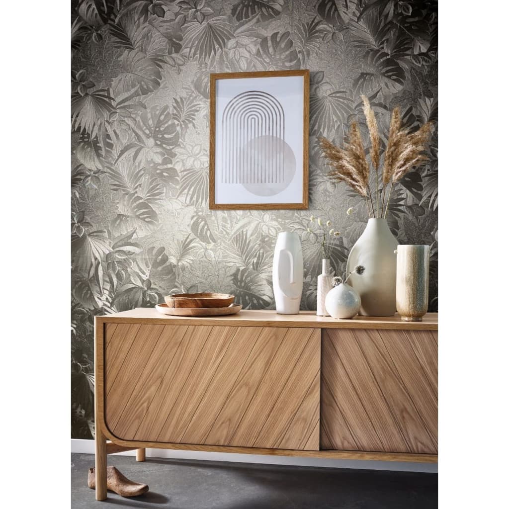 Noordwand Wallpaper Botanica Large Leaves Metallic
