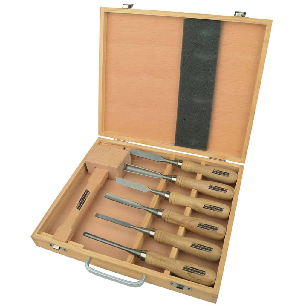 BrÌ_der Mannesmann 7 Piece Wood Carving Tool Set 66107