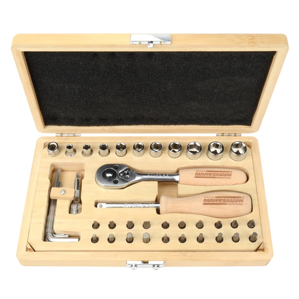 BrÌ_der Mannesmann 41 Piece Socket Set Bamboo