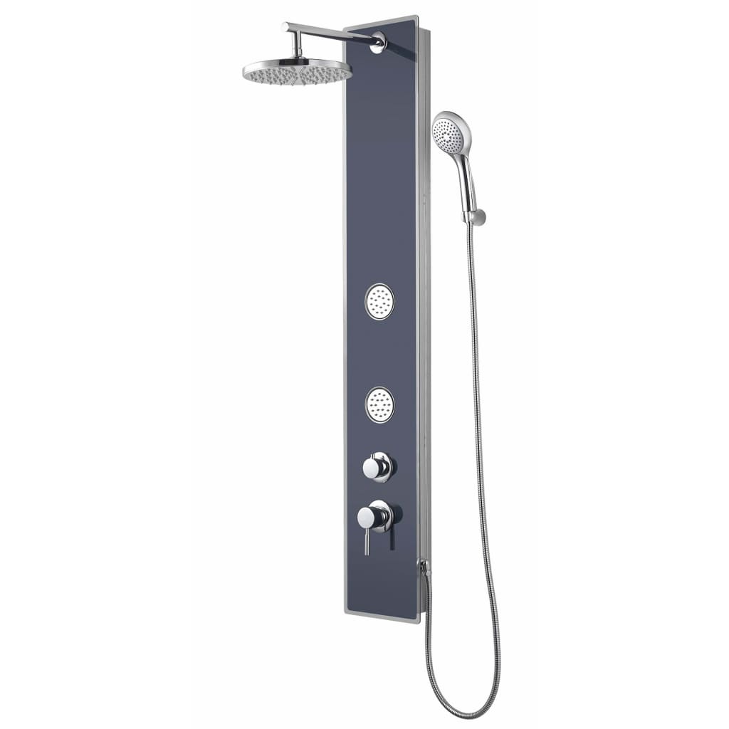 SCHÌÏTTE Glass Shower Panel with Single Lever Mixer GLASDUSCHPANEEL Anthracite