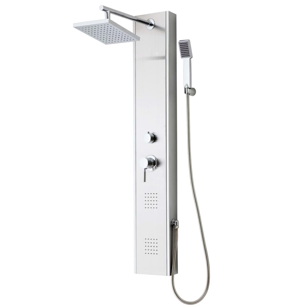 SCHÌÏTTE Shower Panel with Single Lever Mixer TAHITI Stainless Steel