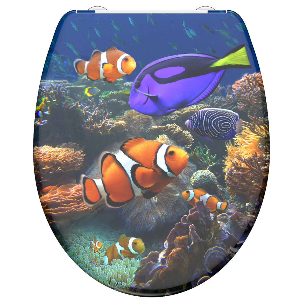 SCHÌÏTTE Duroplast Toilet Seat with Soft-Close SEA LIFE Printed