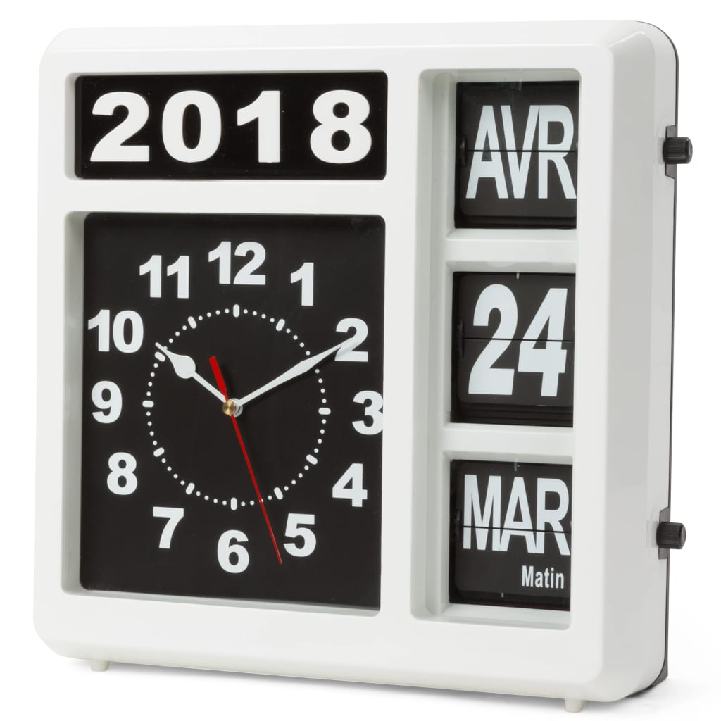 Perel Wall Flip Clock 31 x 31 cm French Version