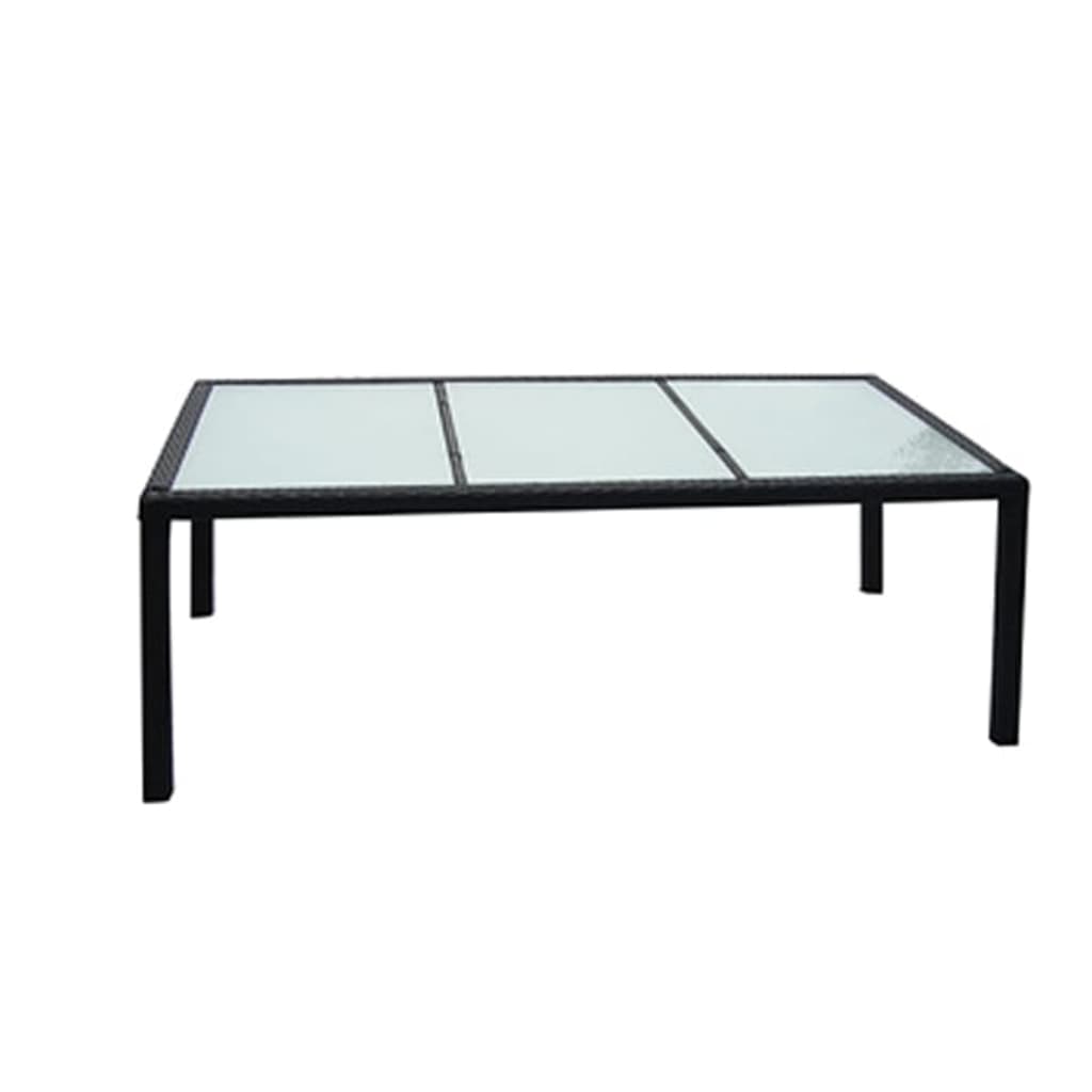 vidaXL Garden Table Black 190x90x75 cm Poly Rattan