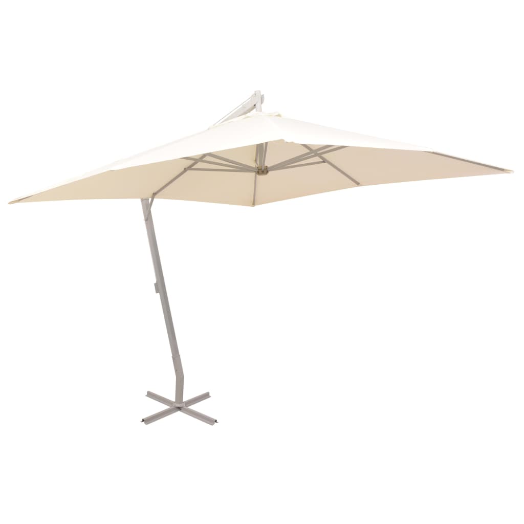 vidaXL Hanging Parasol 300x300 cm Sand Aluminium Pole