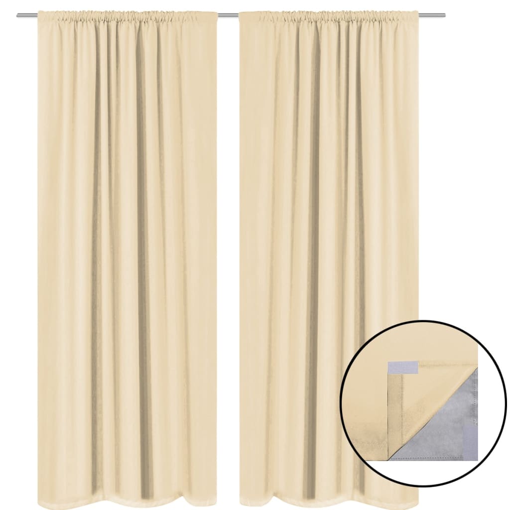 vidaXL Blackout Curtains 2 pcs Double Layer 140x245 cm Beige