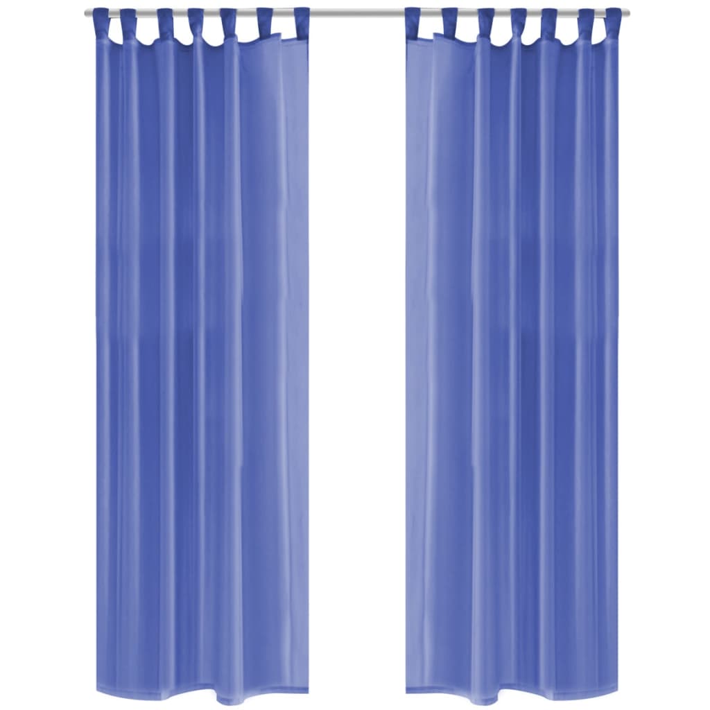 vidaXL Voile Curtains 2 pcs 140x225 cm Royal Blue