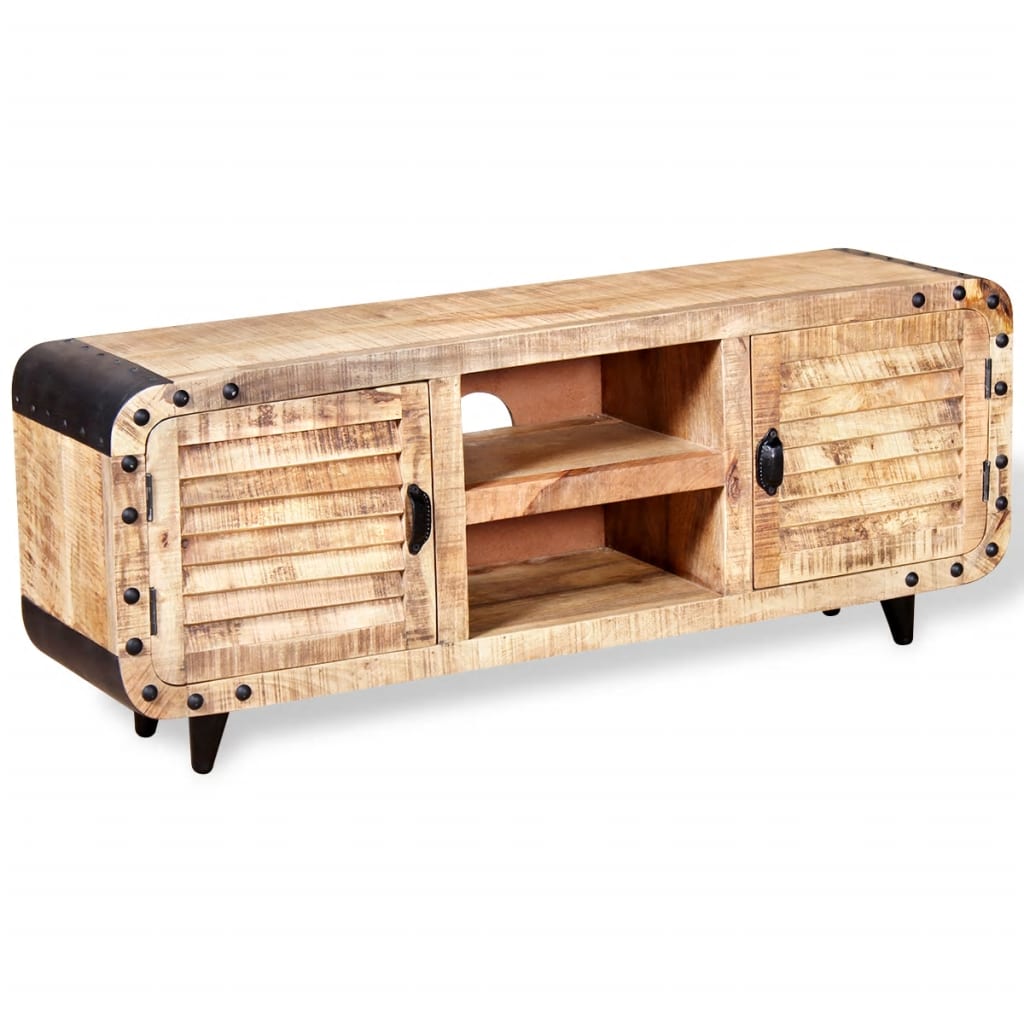 vidaXL TV Cabinet Rough Mango Wood 120x30x50 cm