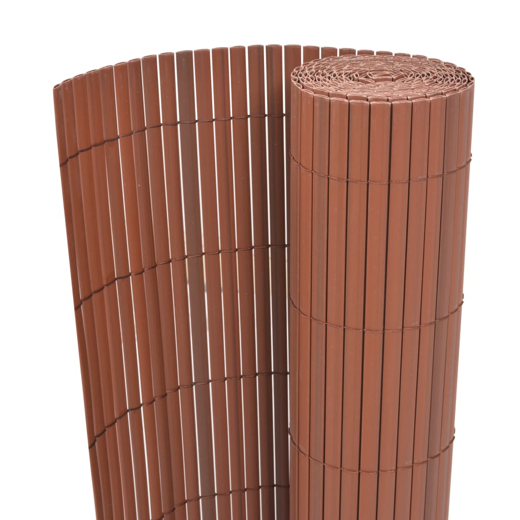 vidaXL Double-Sided Garden Fence PVC 90x500 cm Brown