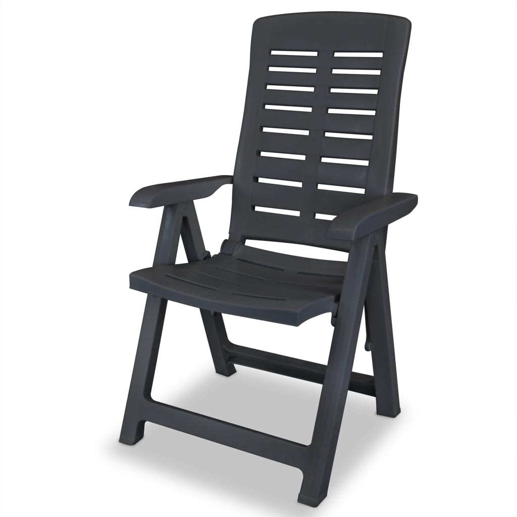 vidaXL Reclining Garden Chair Plastic Anthracite