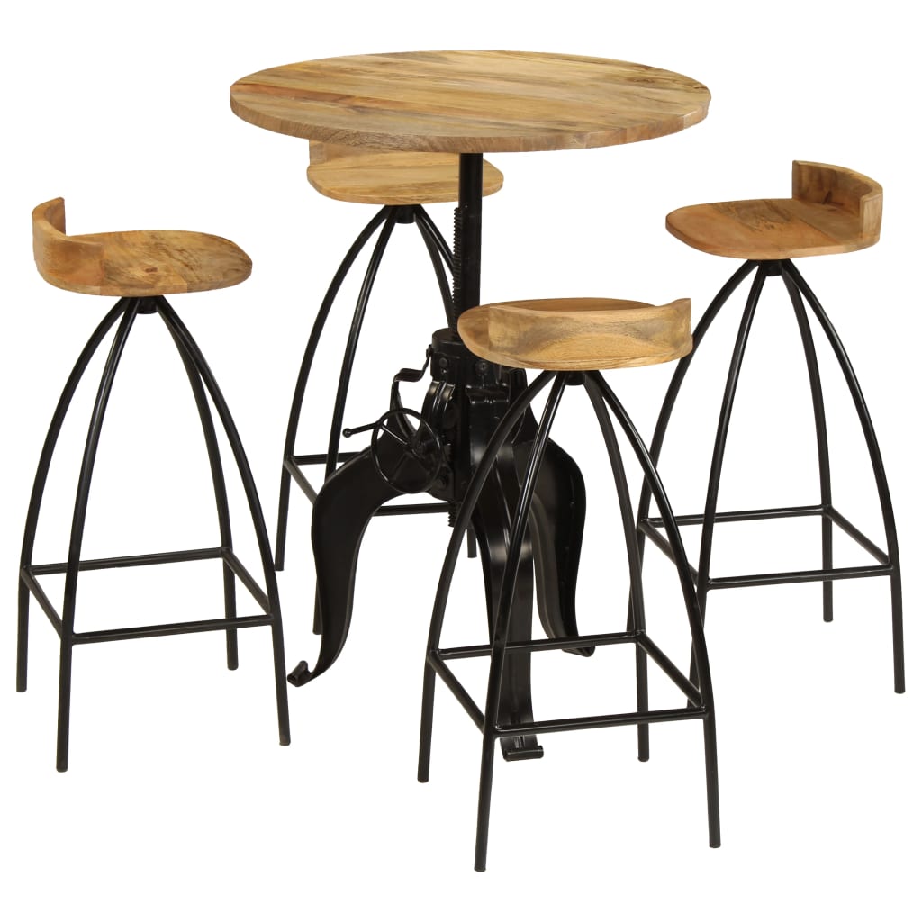 vidaXL Bar Set 5 Pieces Solid Mango Wood