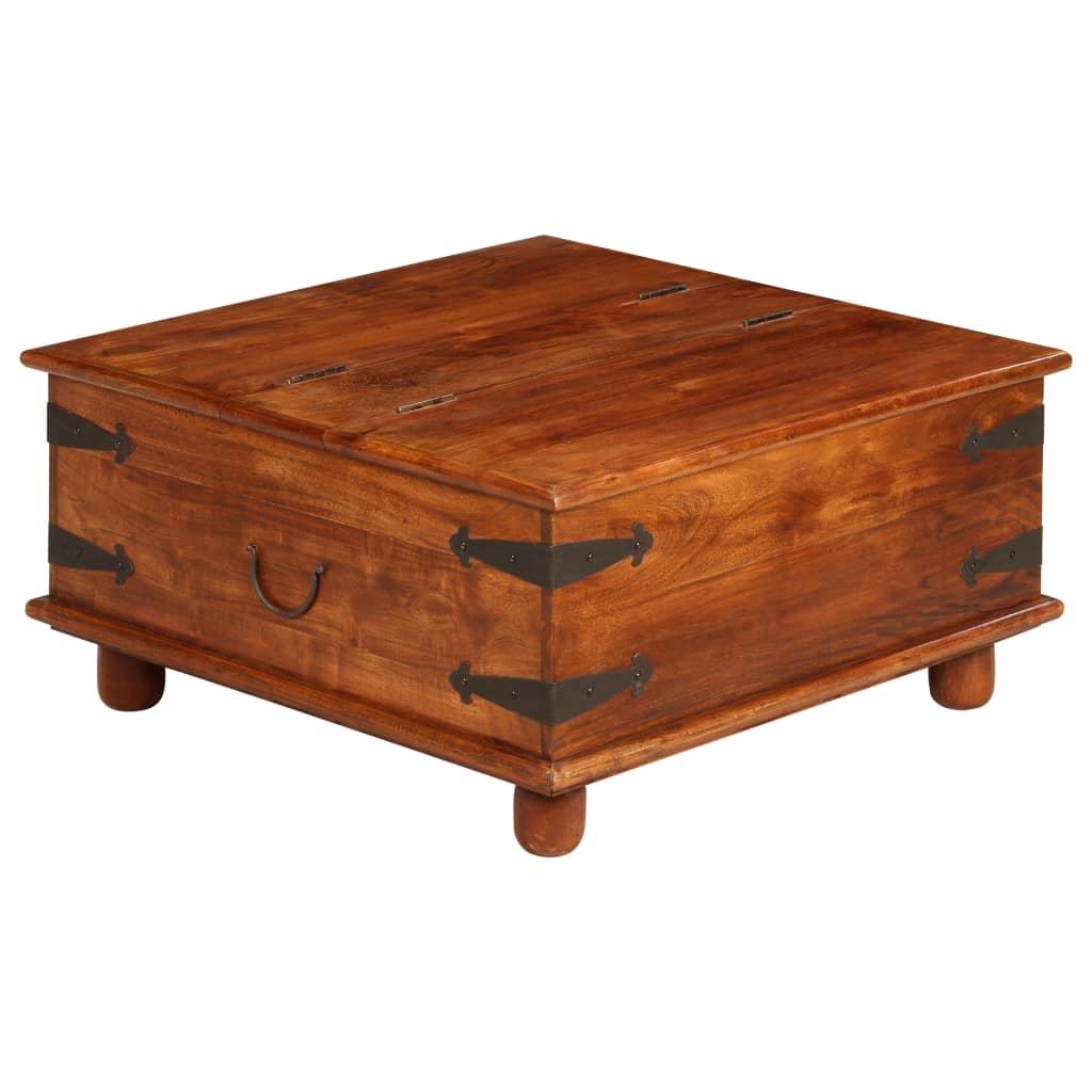 vidaXL Coffee Table Solid Acacia Wood Honey Finish 80x80x40 cm