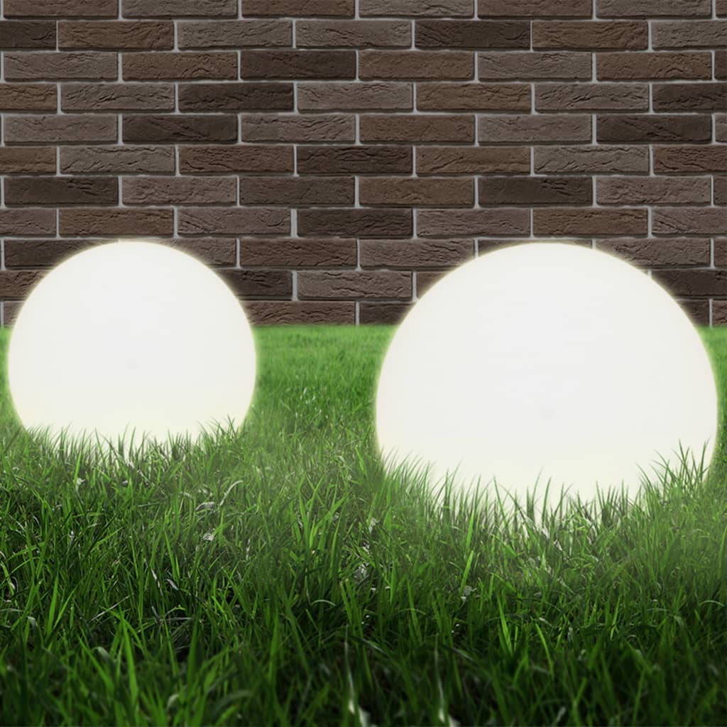 vidaXL LED Bowl Lamps 2 pcs Spherical 30 cm PMMA