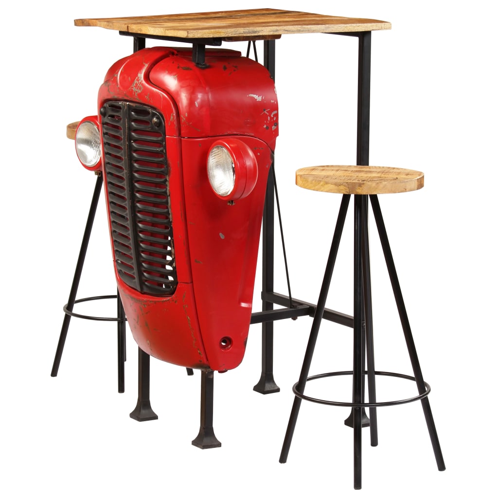 vidaXL Bar Set 3 Pieces Solid Mango Wood 60x60x107 cm