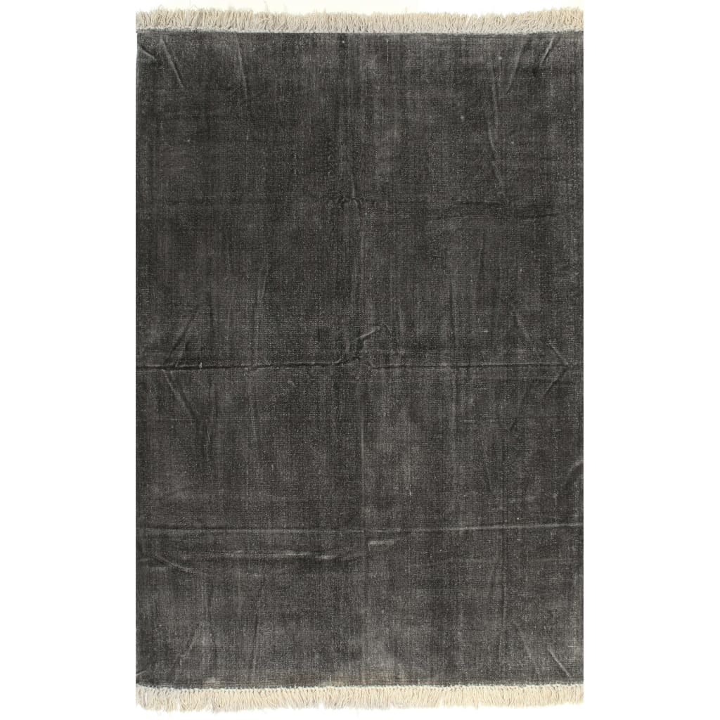 vidaXL Kilim Rug Cotton 120x180 cm Anthracite