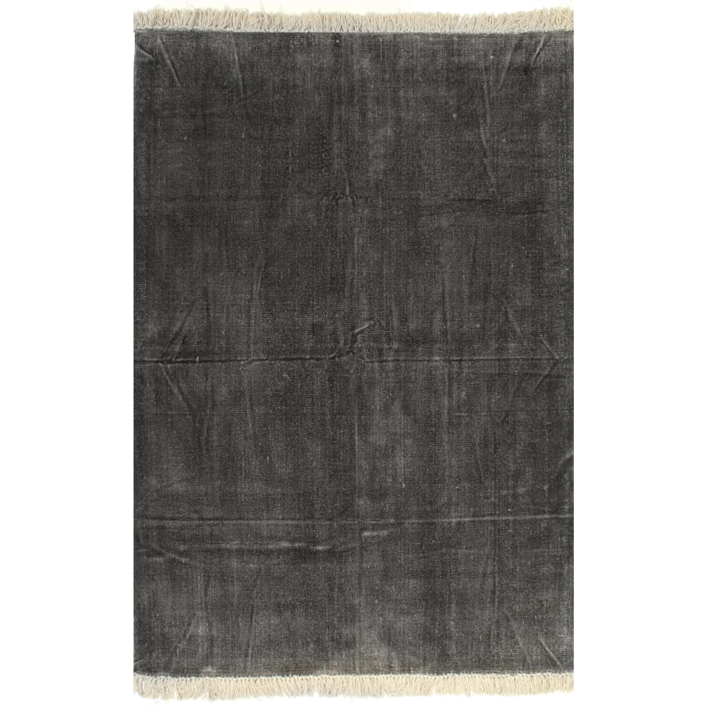 vidaXL Kilim Rug Cotton 200x290 cm Anthracite