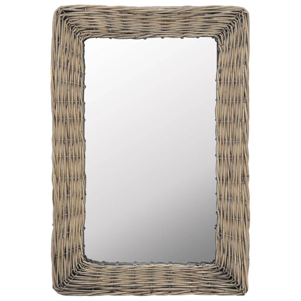 vidaXL Mirror Wicker Brown 40x60 cm