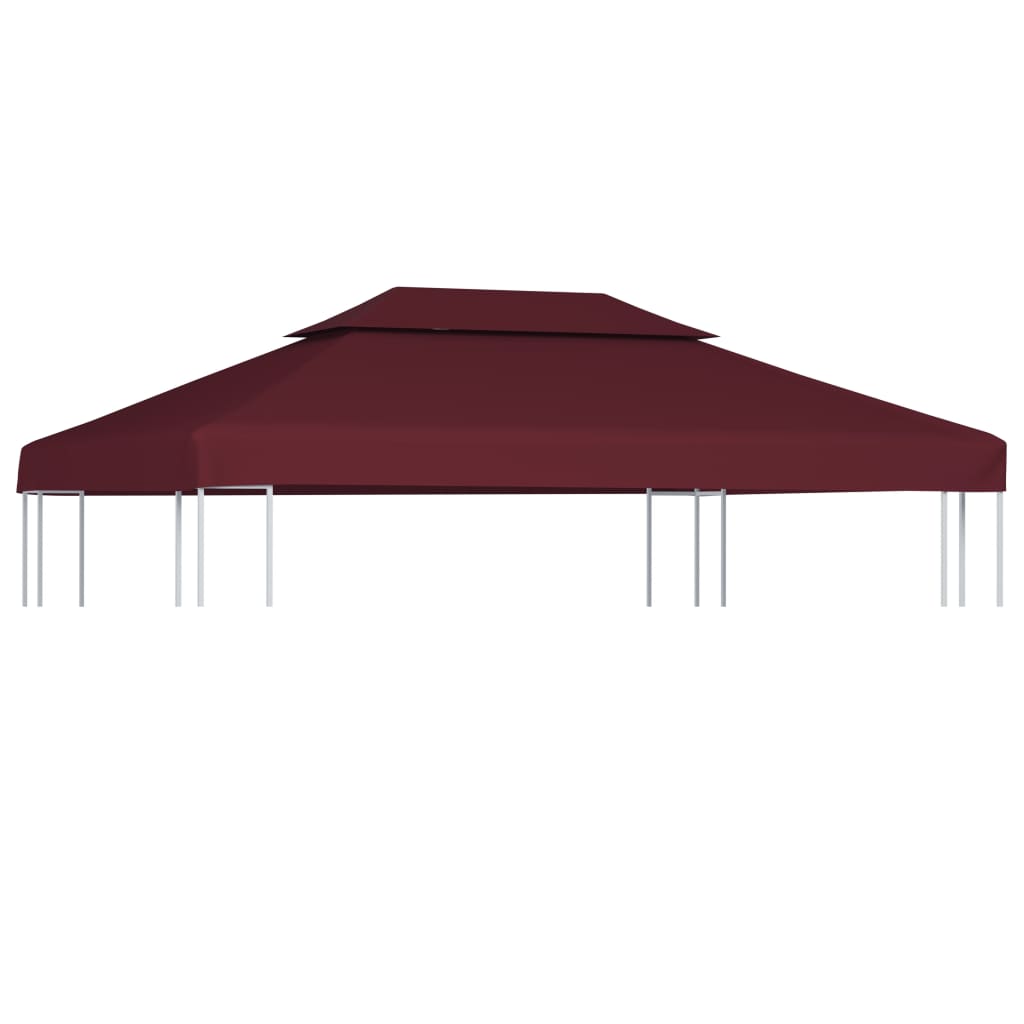 vidaXL 2-Tier Gazebo Top Cover 310 g/må_ 4x3 m Bordeaux
