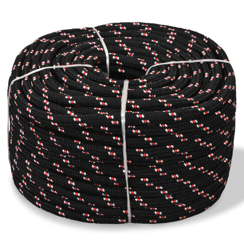 vidaXL Marine Rope Polypropylene 12 mm 250 m Black