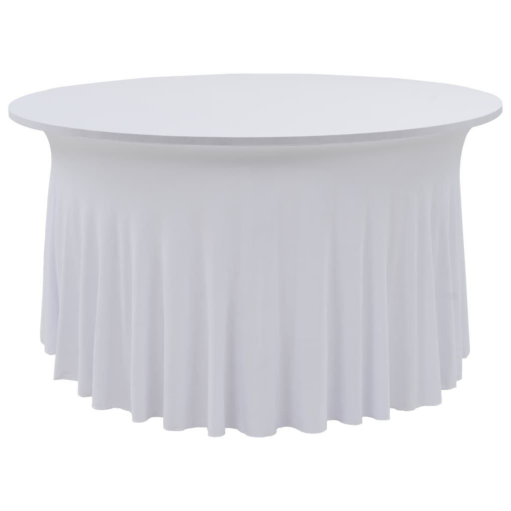 vidaXL 2 pcs Stretch Table Covers with Skirt 150x74 cm White