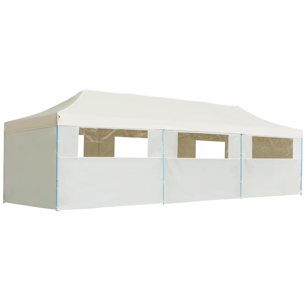 vidaXL Folding Pop-up Party Tent with 8 Sidewalls 3x9 m Cream