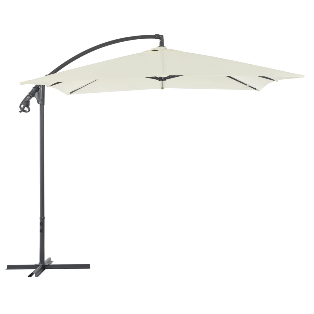 vidaXL Cantilever Umbrella with Steel Pole 250x250 cm Sand