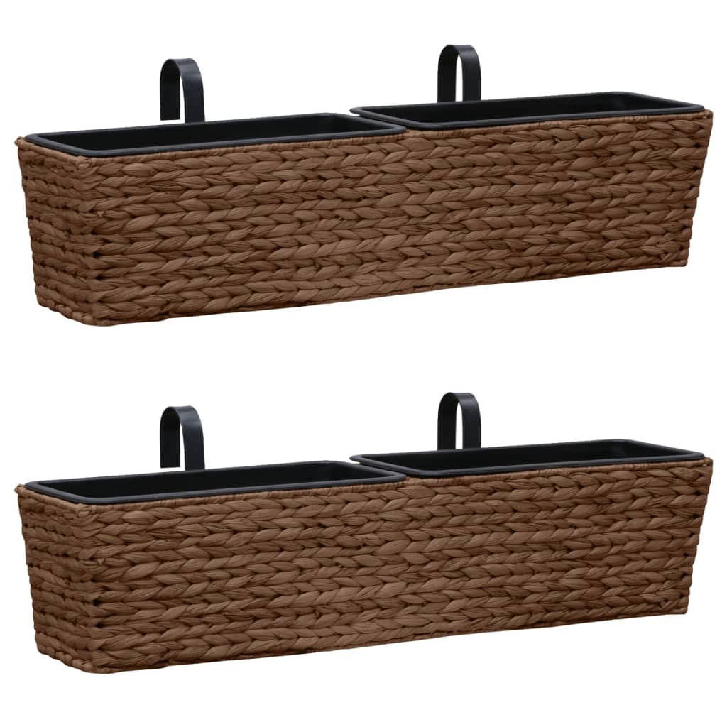 vidaXL Garden Planters 2 pcs Water Hyacinth Brown