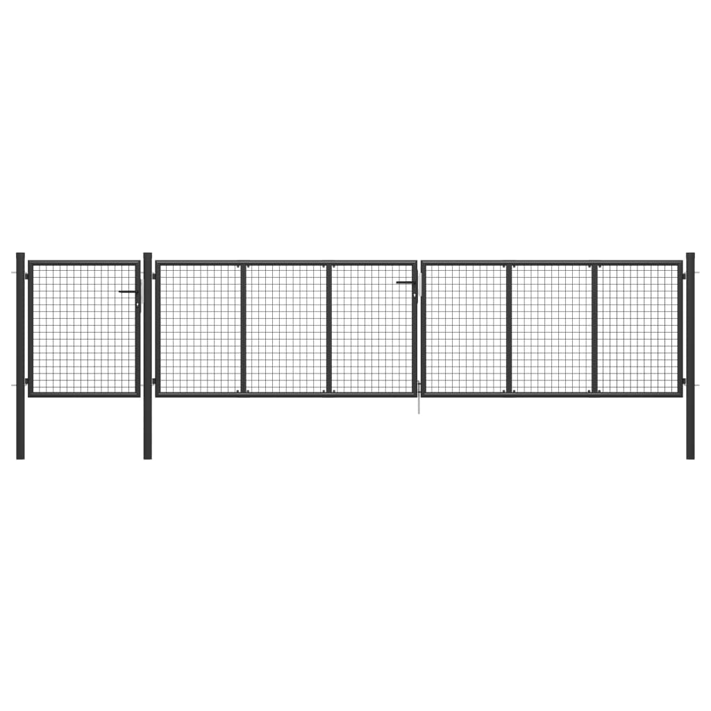 vidaXL Garden Gate Steel 500x75 cm Anthracite
