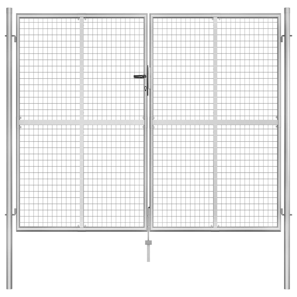 vidaXL Garden Gate Galvanised Steel 306x250 cm Silver