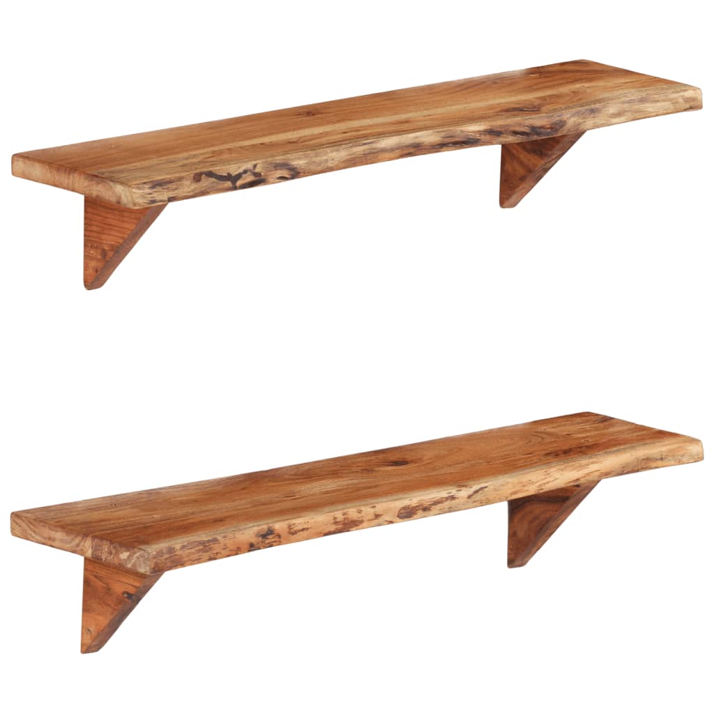 vidaXL Wall Shelves 2 pcs 90x20x18 cm Solid Acacia Wood