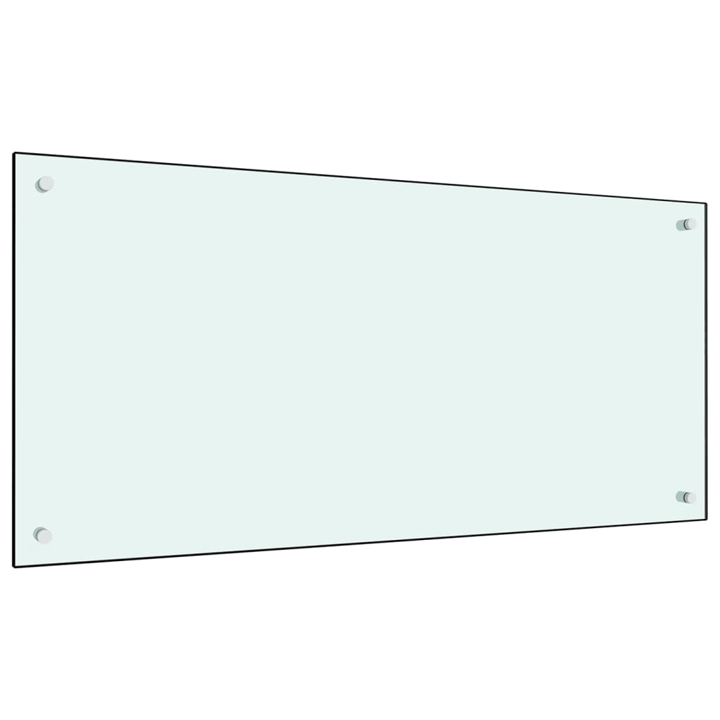 vidaXL Kitchen Backsplash White 100x50 cm Tempered Glass