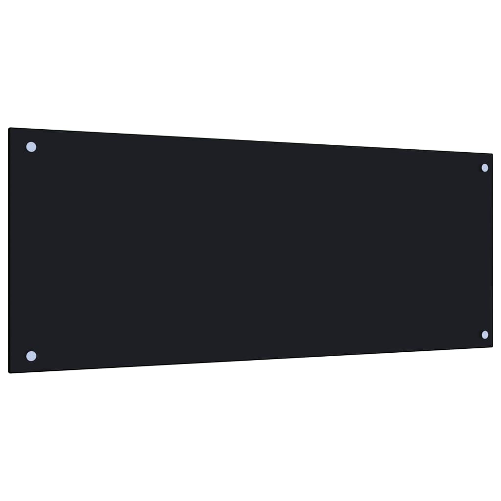 vidaXL Kitchen Backsplash Black 100x40 cm Tempered Glass