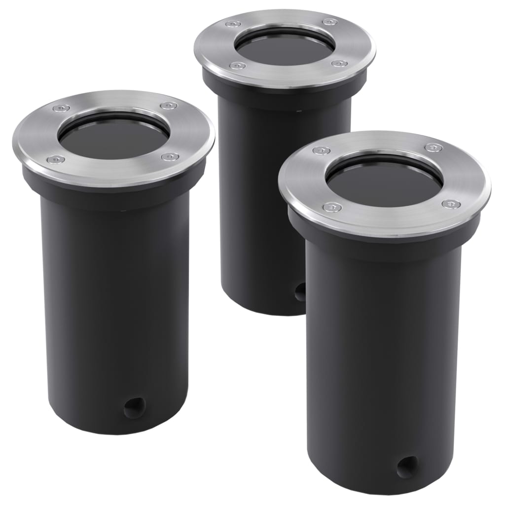 vidaXL Outdoor Ground Lights 3 pcs Round