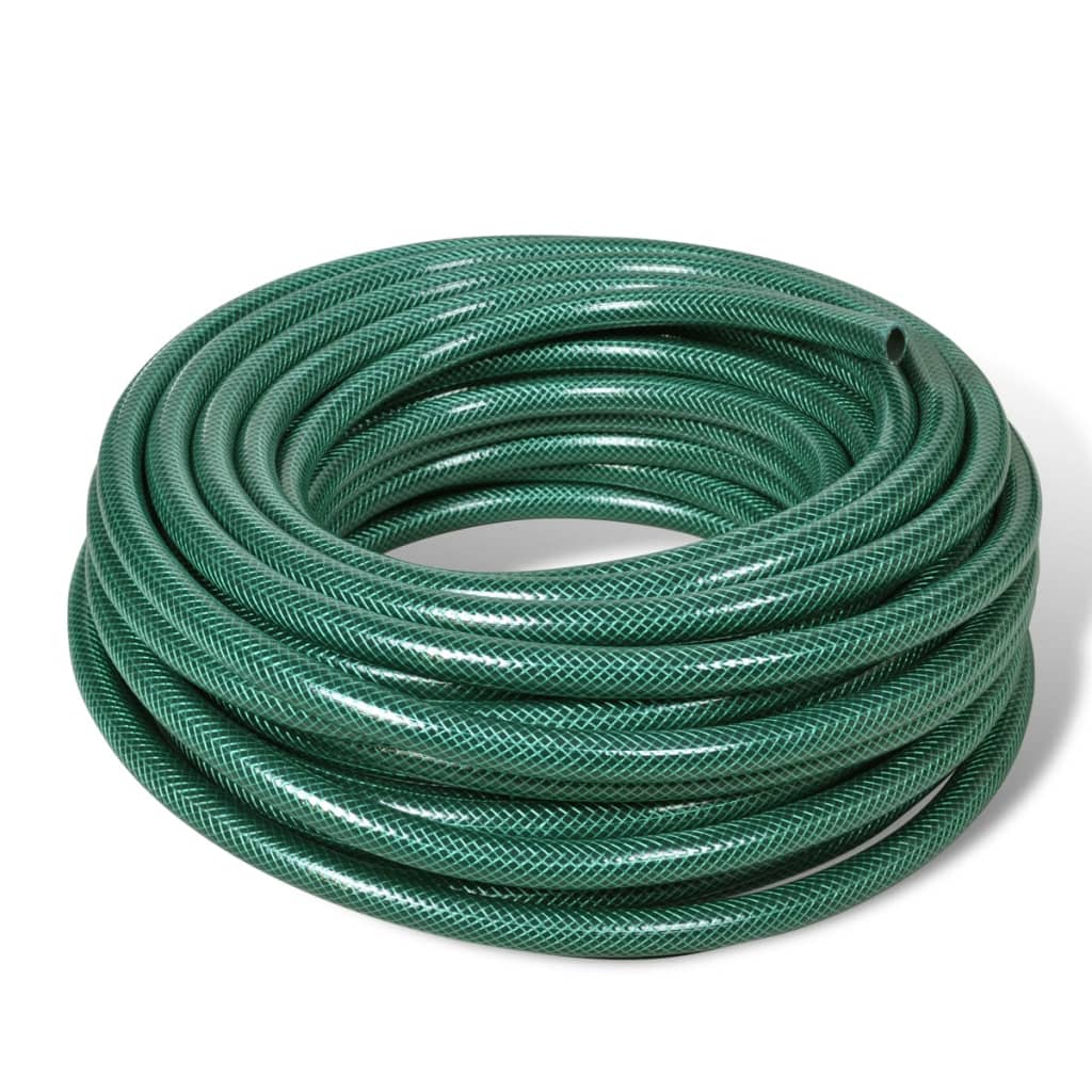 vidaXL 25 m Green Flexible PVC Hose for Water Gardens & Irrigation 1 Inch diameter