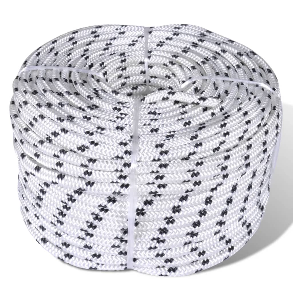 vidaXL Braided Rope Coil Boat Line Polyester 8 mm x 50 m