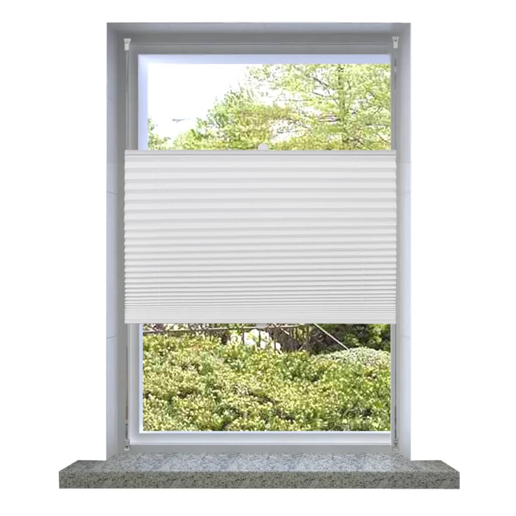 Plisse Blind 80x125cm White Pleated Blind