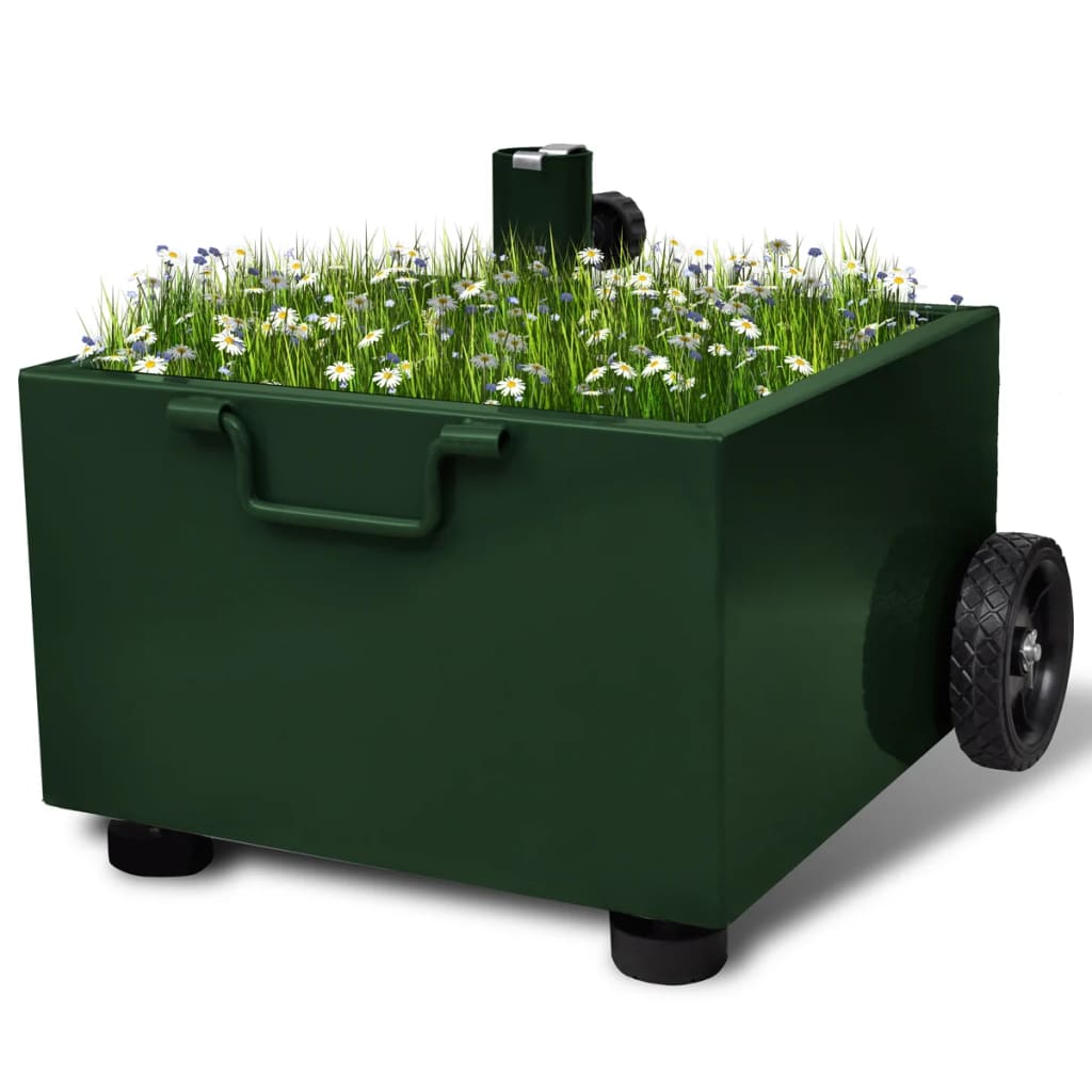 vidaXL Outdoor Umbrella Stand Plant Pot Green