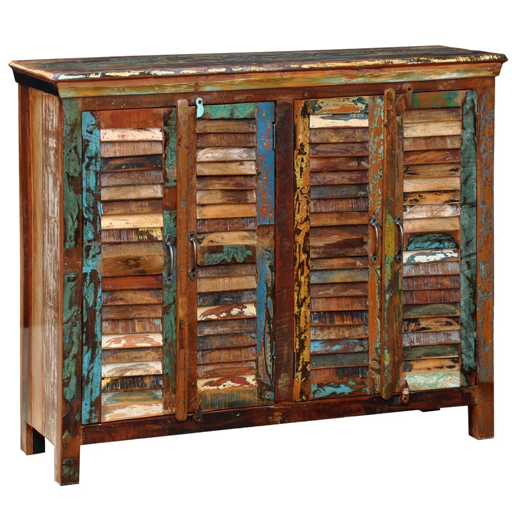 vidaXL Reclaimed Cupboard Solid Wood with 4 Doors
