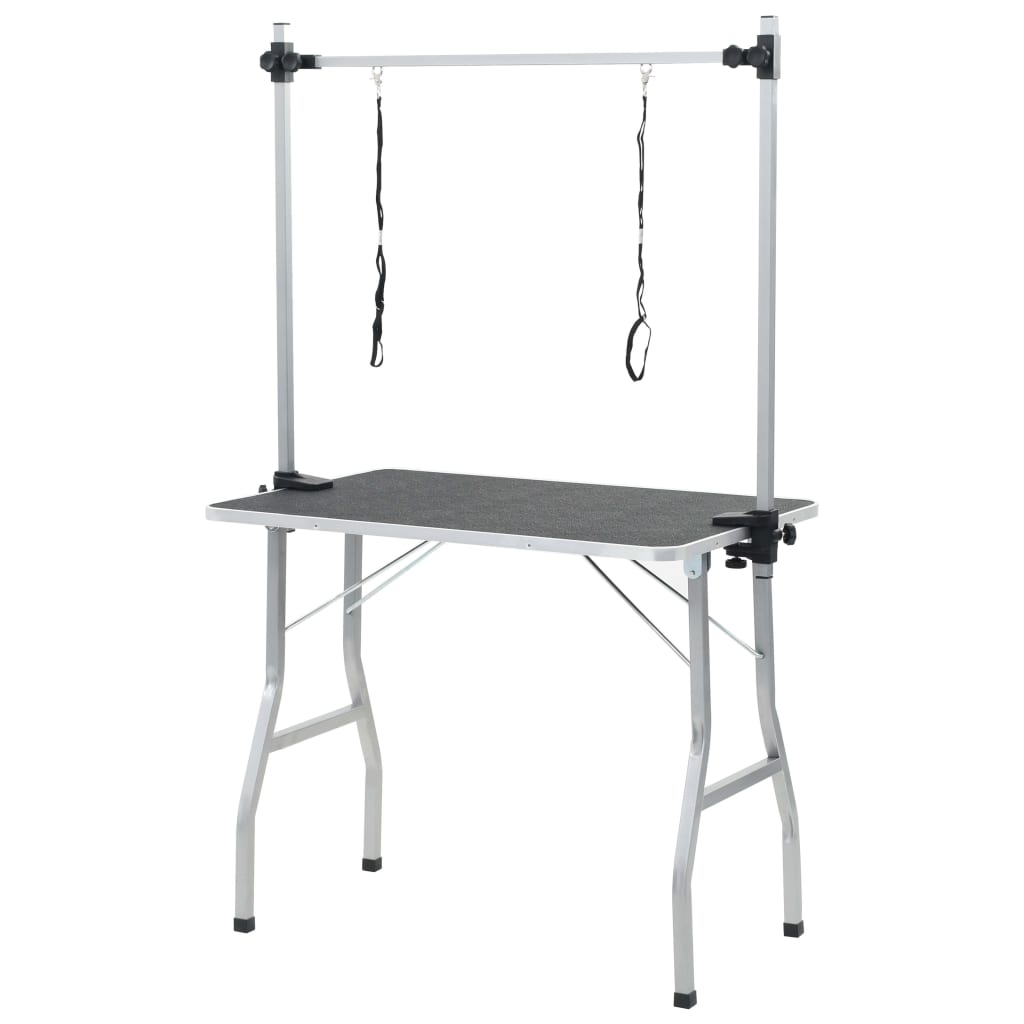 vidaXL Bath Grooming Table for Dogs Cats Pets Adjustable 2 Loops
