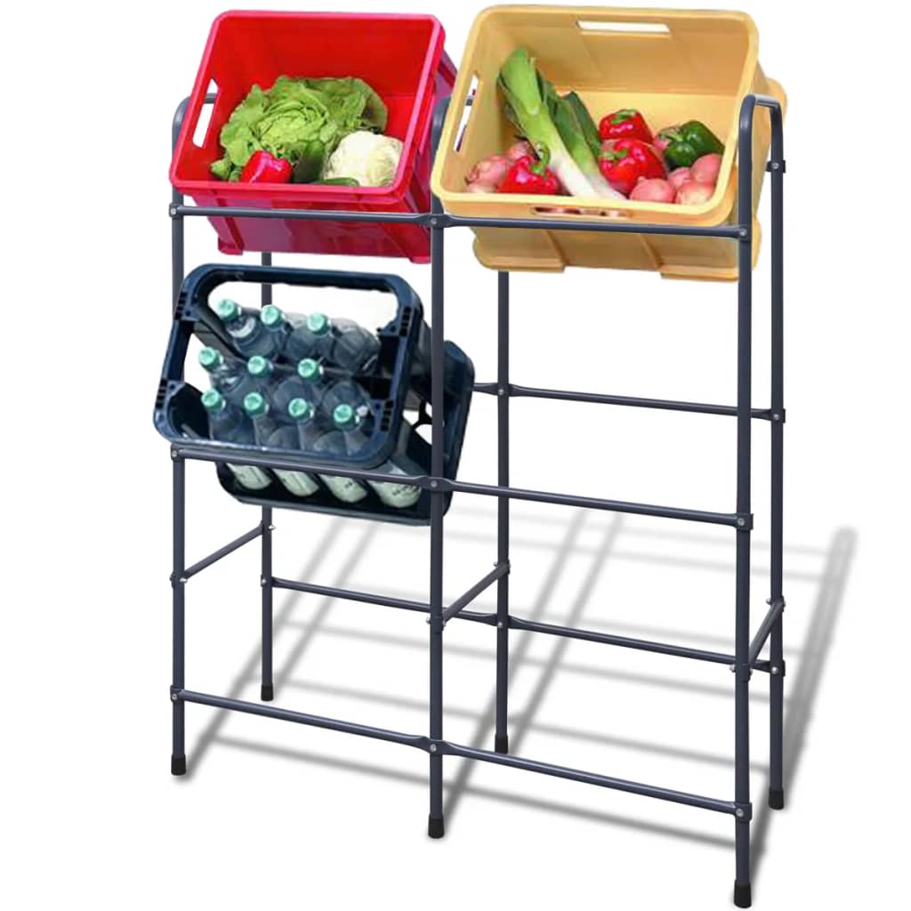 vidaXL Steel Shelf for 6 Crates