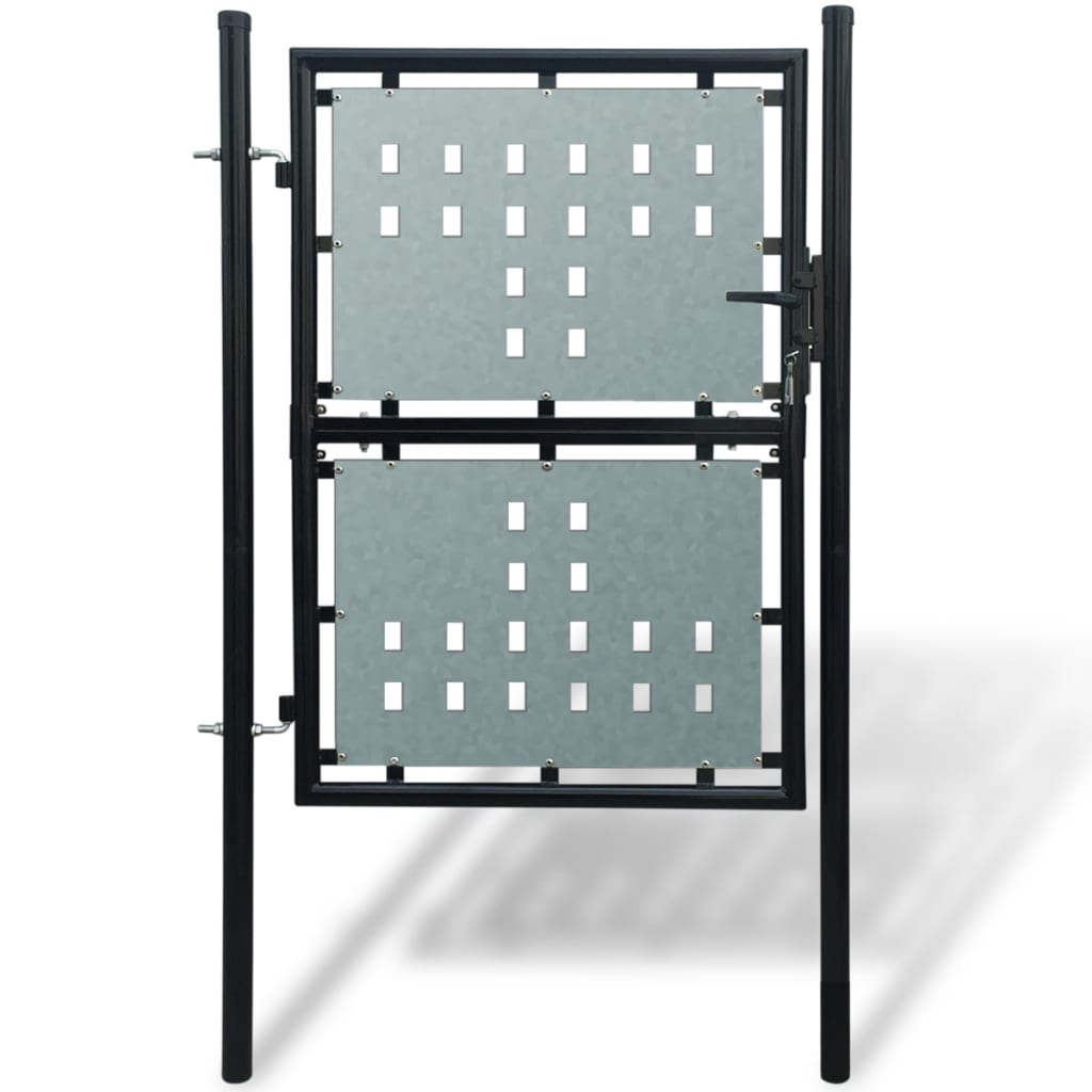 vidaXL Black Single Door Fence Gate 100 x 225 cm