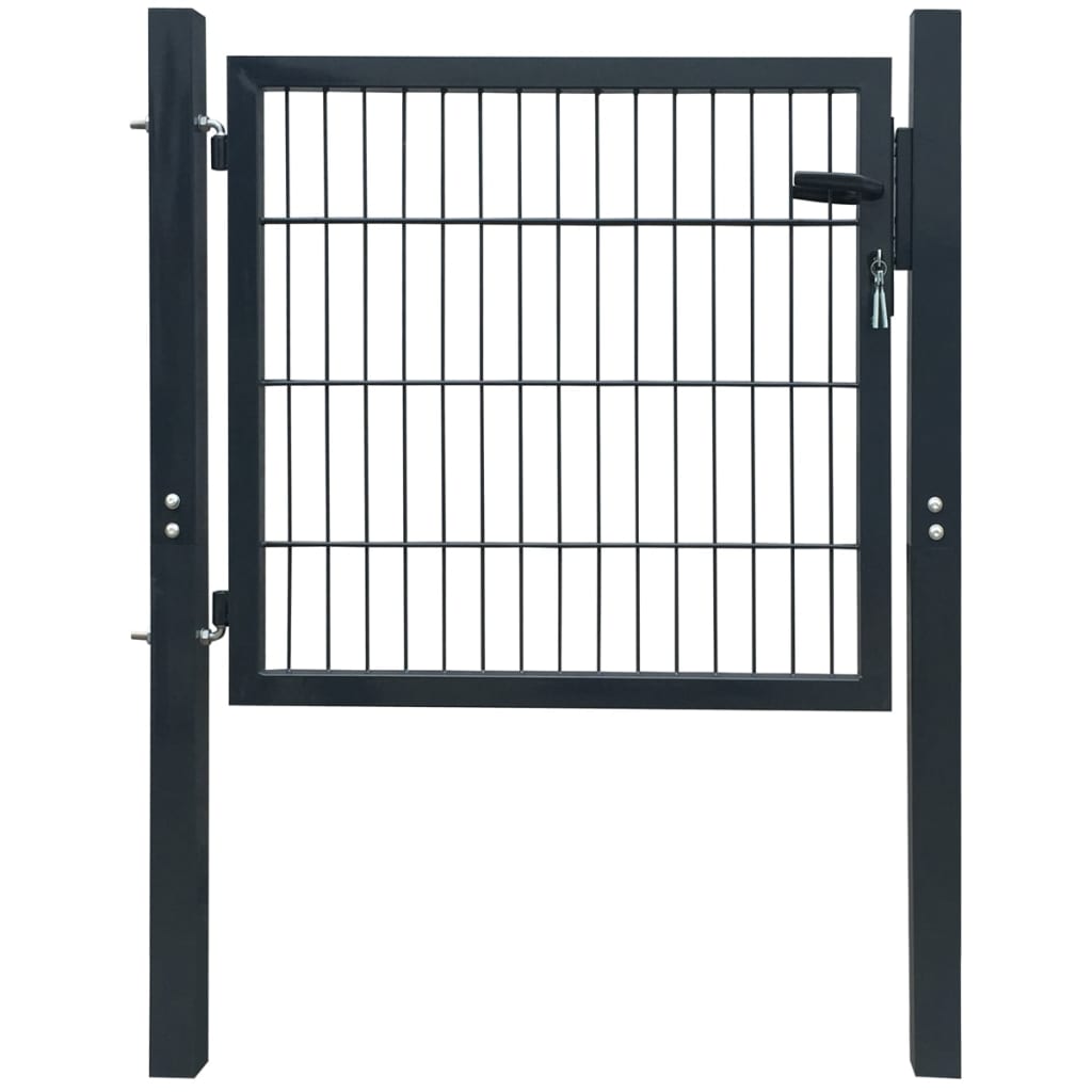 vidaXL 2D Fence Gate (Single) Anthracite Grey 106 x 130 cm