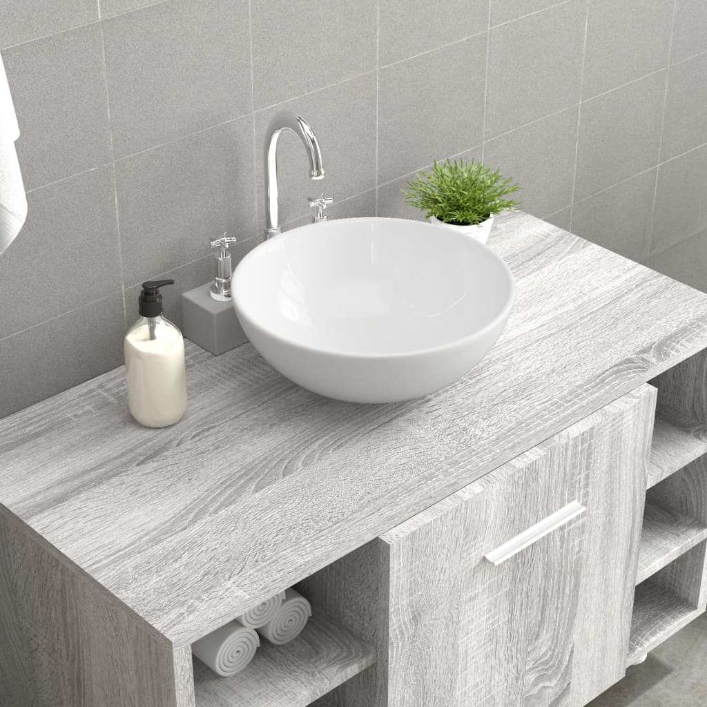 vidaXL Sink Ceramic Round Diam. 280 mm(not for individual sales / blocked all in blockcades)