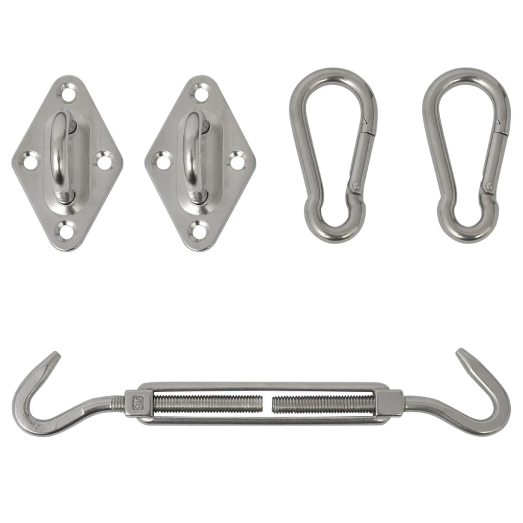 vidaXL Five Piece Sunshade Sail Mounting Kit Stainless Steel