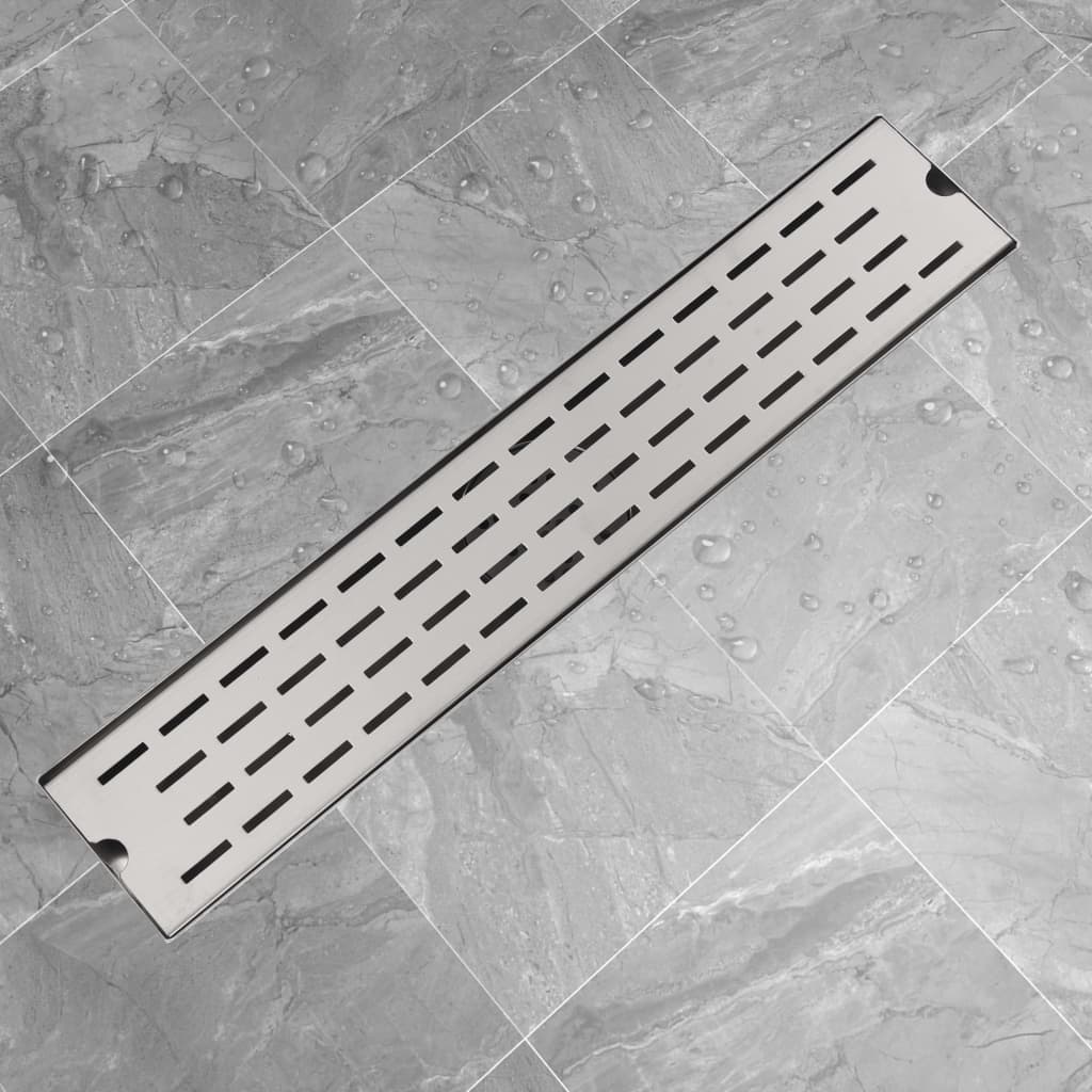 vidaXL Linear Shower Drain Line 630x140 mm Stainless Steel
