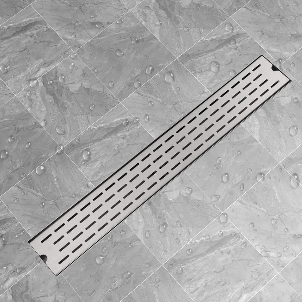 vidaXL Linear Shower Drain Line 830x140 mm Stainless Steel