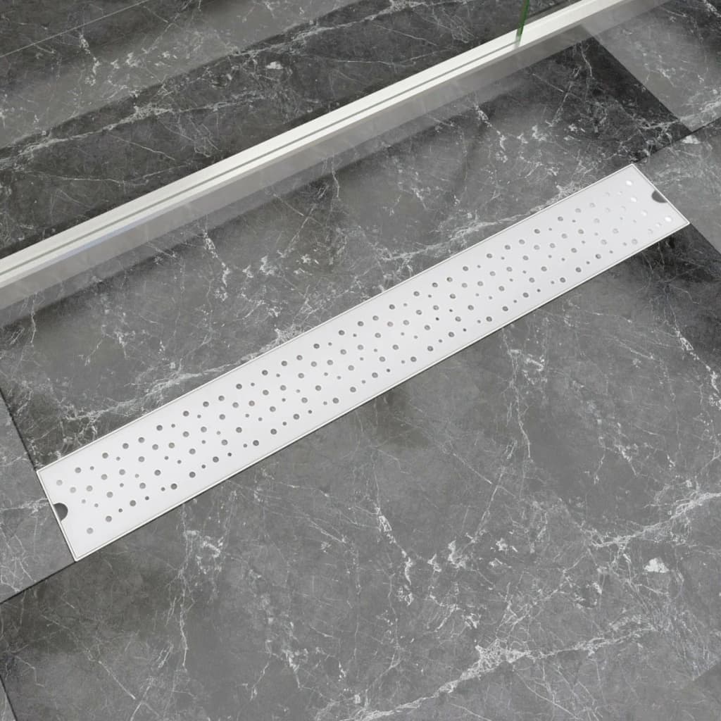 vidaXL Linear Shower Drain Bubble 830x140 mm Stainless Steel