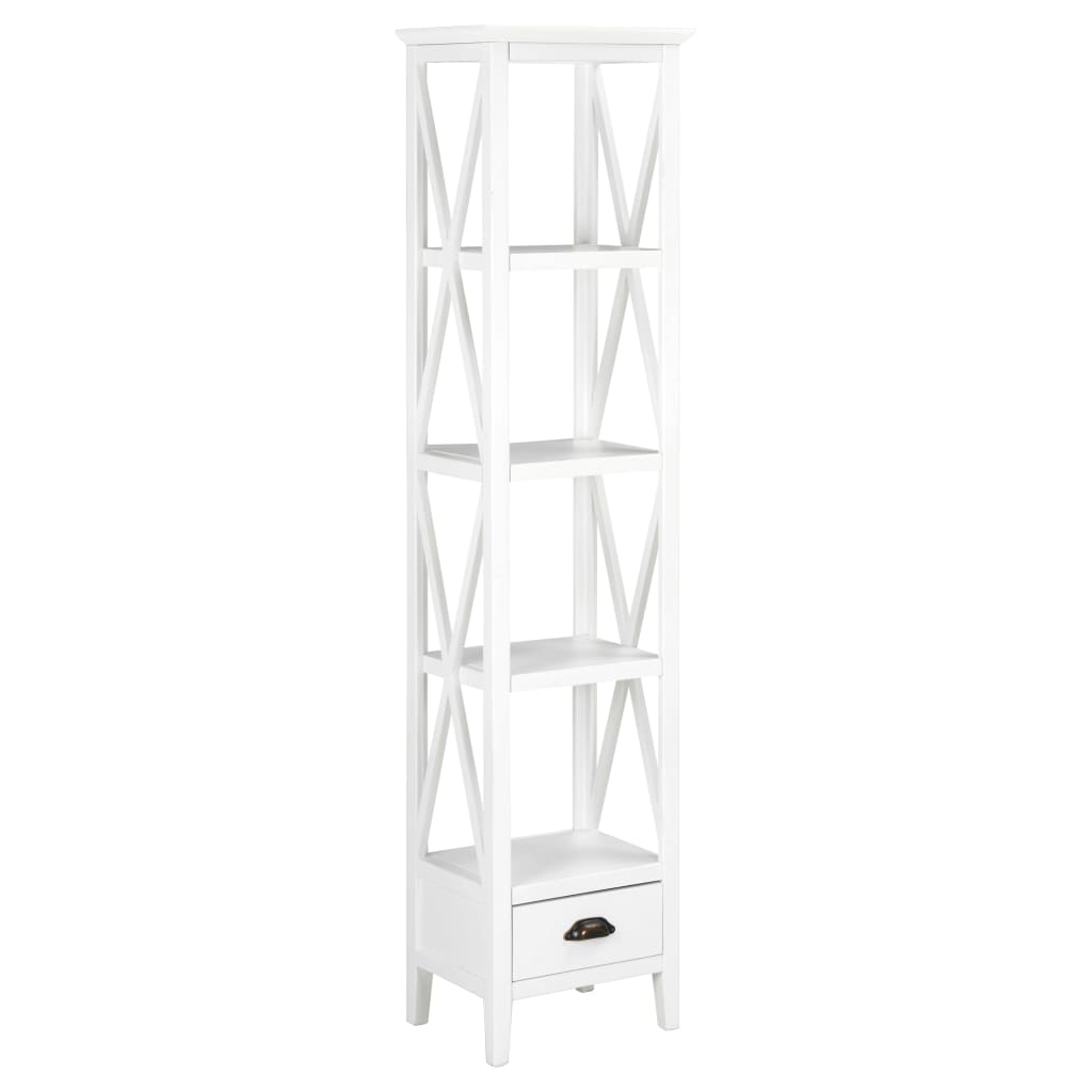 vidaXL Bookcase with 1 Drawer White 40x30x170 cm MDF