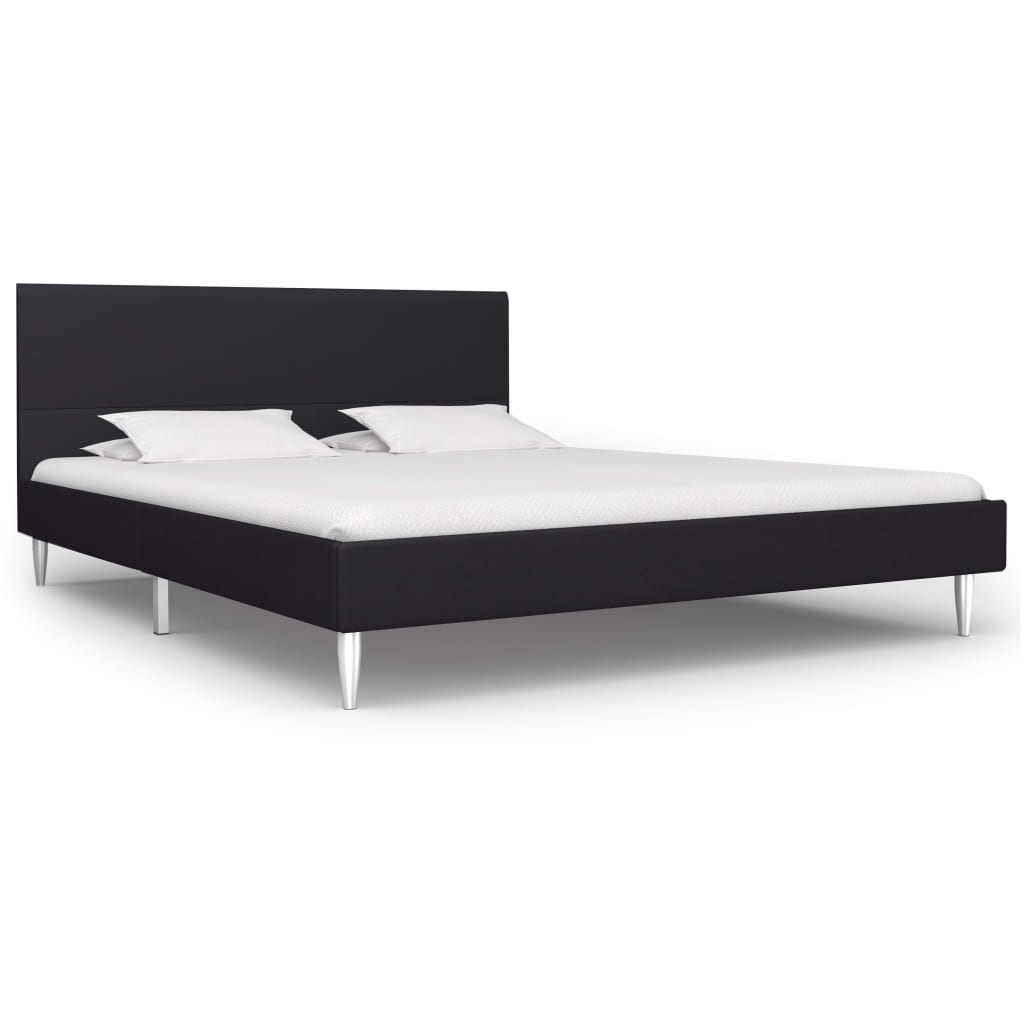 vidaXL Bed Frame Black Fabric 135x190 cm 4FT6 Double
