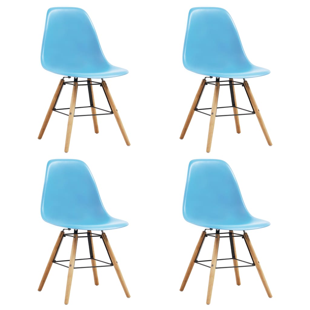 vidaXL Dining Chairs 4 pcs Blue Plastic